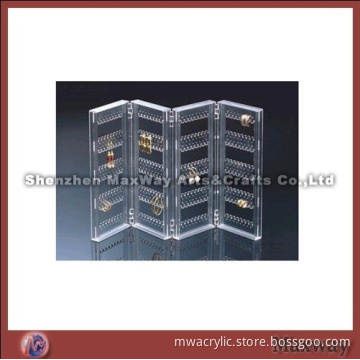 Folding clear acrylic open-door earrings stand